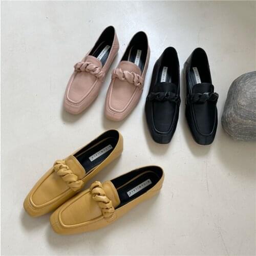 LMCAVASUN 2021 early autumn new products Korean version of the square toe flat heel casual shoes in stock