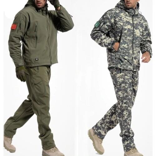 Hiking Jacket CampingTactical Jacket Softshell Waterproof Windproof Jackets Army Camouflage Outdoor Sport Outerwear Clothing