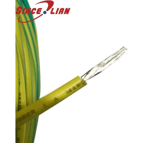 14AWG UL3135 Rubber Electrostatic Wire Yellow-Green Wire Flexible Stranded Cord Tin Copper 3KV Environmental Protection Cable