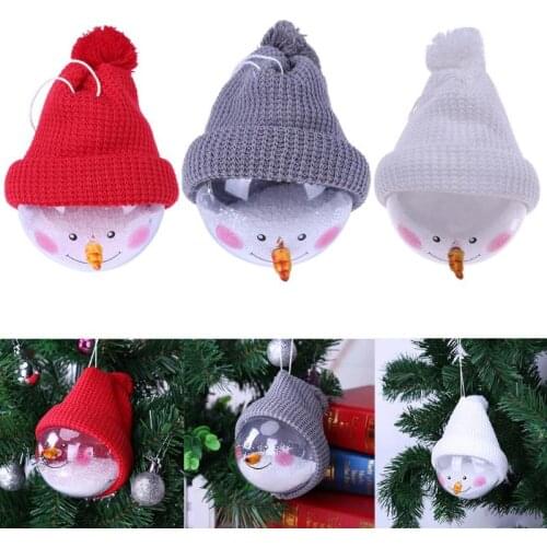 Christmas Tree Decoration Ball Christmas Snow Ball Transparent Ball With Cap Christmas Supplies Christmas Hanging Snowman Ball