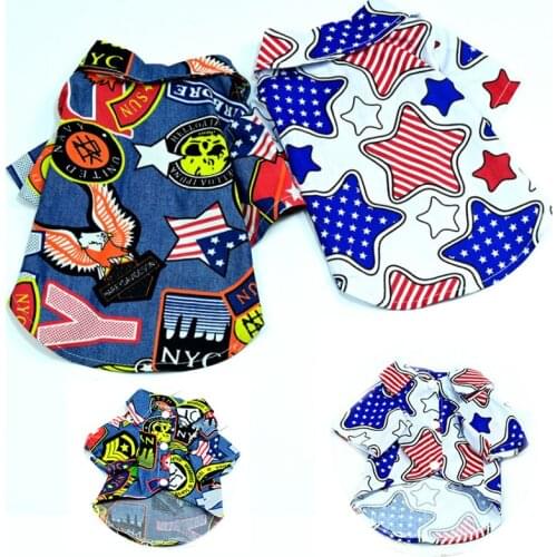 Spring Summer Dog Shirt Denin Jeans Coat Puppy Yorkshire Bichon Schnauzer Pomeranian Poodle Corgi Clothing Pet Clothing Costume