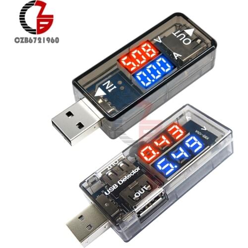Dual Output USB Tester Digital Voltmeter Ammeter Car Power Bank Charger Doctor Current Voltage Meter Monitor Detector for PC
