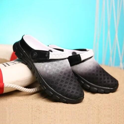 Summer Mens Sandals Gradient Stitching Fashion Breathable Couple Slippers Beach Clogs Shoes