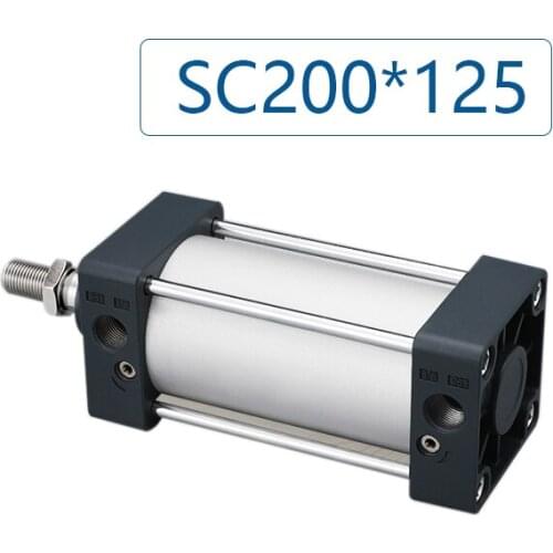 SC200*125 Standard pneumatic cylinder aluminum bore 200mm stroke 125mm SC200x125 cylinder, Optional magnet