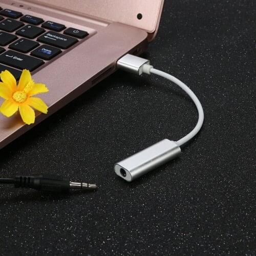 Usb External Audio Sound Card To 3.5mm Jack Adapter Stereo Speaker Stereo Sound Support Mix Plug And Play For PS3 PC Black