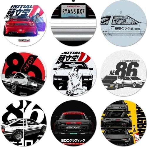 Japan Anime Initial D Car taillight Badge Brooch Pin Accessories For Clothes Backpack Decoration gift 58mm