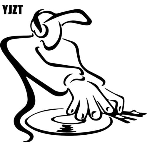 YJZT 17.2X15.5CM Dj Spinning Turntable Car Rear Windshield Stickers Trunk Decoration Decals C25-0693