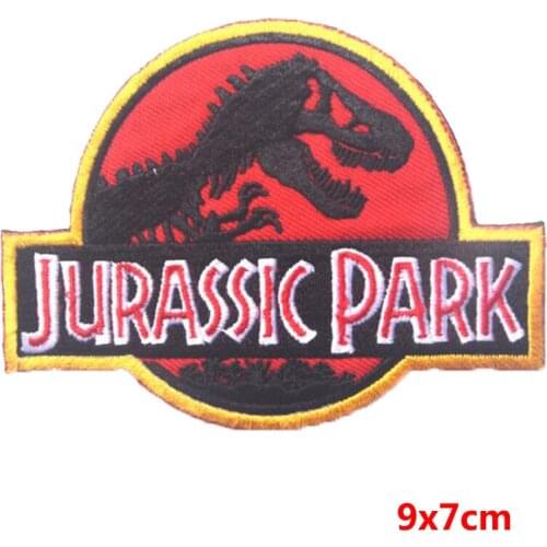 Iron On Patches Jurassic Park Patch On Clothes Embroidered Patches For Clothing Dinosaur Patch Sew On Garment Apparel Accessory