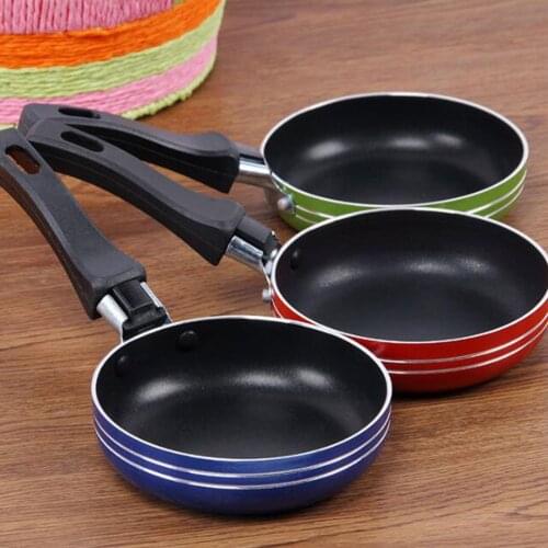 1pc 12cm Non-Stick Frying Pan Mini Omelette Steak Cooking Pan Breakfast Pan Kitchen Gadget Suitable For Stove Random Color