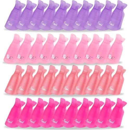 10PCS Nail Art Soak Off Cap Clip Plastic UV Gel Polish Remover Wrap Tool Nail Tips for Fingers Nail Polishing Removers Nail Tool