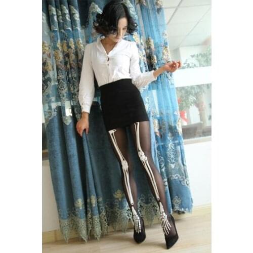 100pairs/lot fedex fast holloween style woman cartoon tights female skeleton pantyhose bone tights