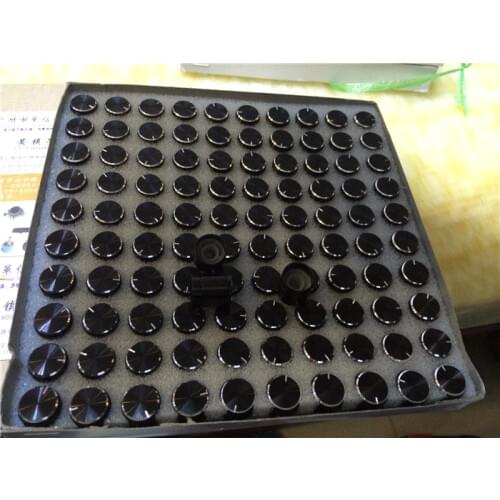 100pcs aperture of 6mm black aluminum potentiometer knob / rotary switch volume control knob cap 15 * 17mm