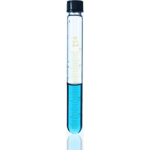 2pcs/lot 50ml Glass Test Tube with Screw Cap Calibration Test Tube Laboratory Supplies