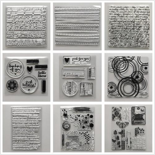 25 Styles) 2021 Geometric Border Clear Stamps DIY Scrapbooking Craft Supplies Silicon Seal Photo Album Letters ink pad Stamping