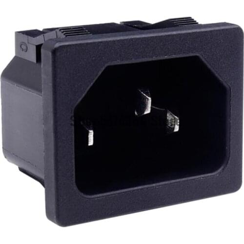 AC 250V 10A 3 Terminals Snap in Inlet Power Male Socket Adapter