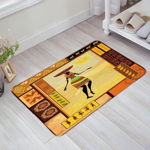 African Girl Ethnic Doormat Non-slip Rug Soft Bath Mats Bathroom Supplies Carpet Living Room