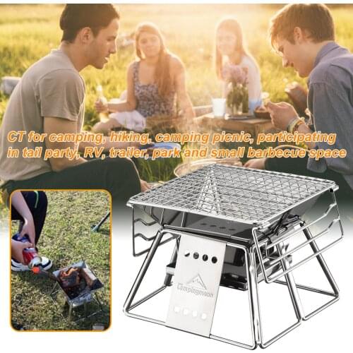 Stainless Steel BBQ Grill Ultra-small Camping Outdoor Barbecue Oven