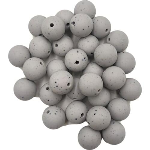 Food Grade Silicone Round Pearl Bead 12/15mm Baby Silicone Teether Necklace Toy DIY Pacifier Chain Care Baby Teething Product