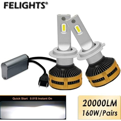 FELIGHTS H4 H7 LED Car Headlight Bulbs ZES Chips 20000LM 6000K Canbus H1 H3 H11 9005 9006 HB3 HB4 Auto Lamp For Automobile 12V