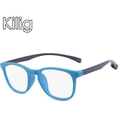 Kilig Square Kids Sunglasses New Kids Blue Light Blocking Glasses Baby Optical Frame Transparent Eyeglasses