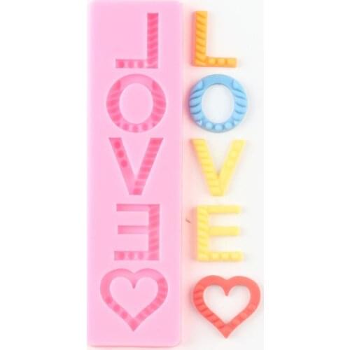 Love Letters Silicone Mold Cupcake Topper Fondant Cake decorating Tools Party Candy Polymer Clay Chocolate Gumpaste Moulds
