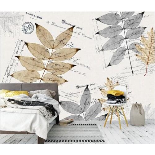 XUE SU Professional custom wall covering large mural wallpaper modern art hand painted leaf texture background wall