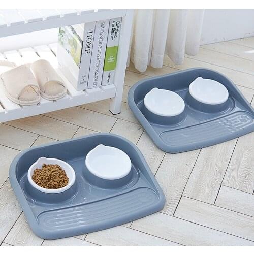 Non-Slip Pet Rice Bowl Double Bowl Thicken Pet Food Bowl for Cats Dogs Pet Food Bowl Dog Feeder Pet Supplies