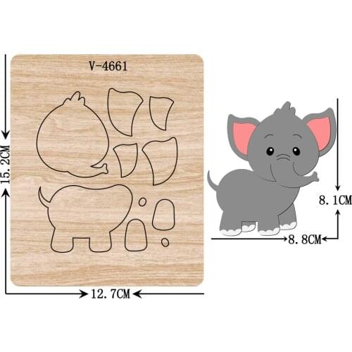 New Elephant wooden dies cutting dies for scrapbooking Multiple sizes V-4661