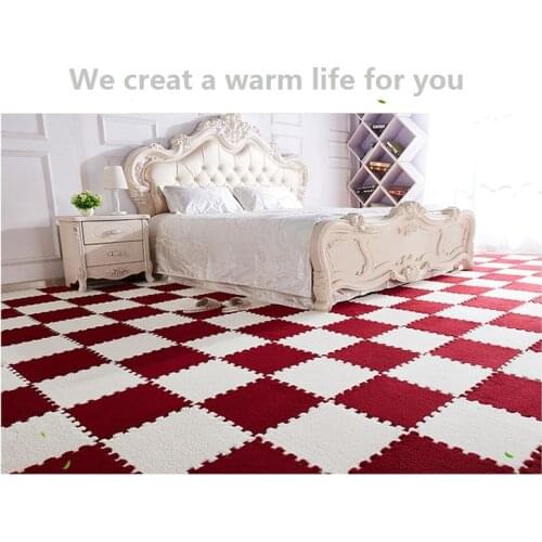 New Carpet For Living Room DIY Interlocking Foam Mats Puzzle Floor Mats with Plush Anti-Slip Rug for Livingroom Bedroom Kitchen