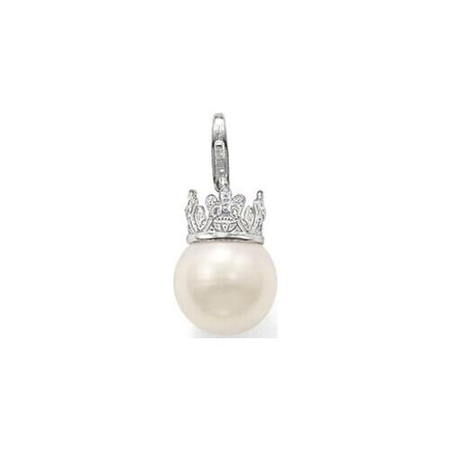 PT1597 Necklace Crown Pearl Pendant Occident Style GLAM And Fashion Lovers' jewelry For Women In silver-plated Fit Necklace