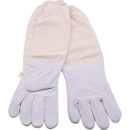 Beekeeping Gloves Protective Sleeves Ventilated Professional Sheepskin And Canvas Anti Bee for Apiculture Beekeeping Gloves
