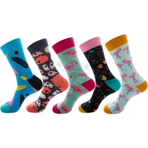 Feathers, flamingos, cotton stockings for men and women ZQ028