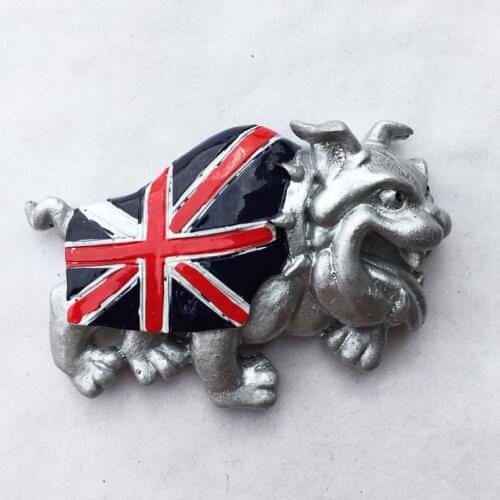QIQIPP British Creative Travel Memorial Gift Bulldog Three-dimensional painted magnetic paste refrigerator paste