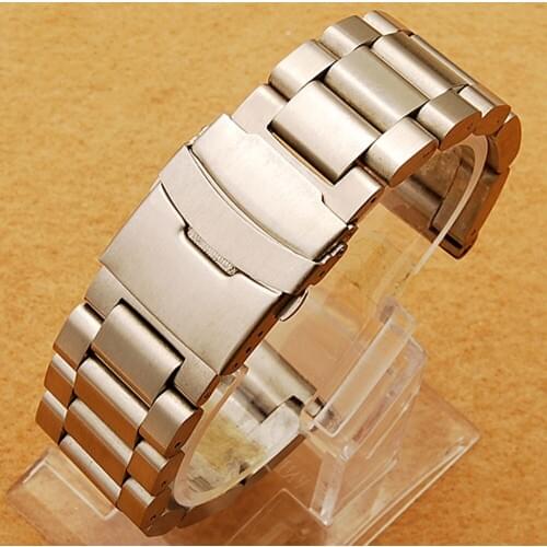 Good Quality Silvery 22/24/26mm Men Woman Stainless Steel Watch Band With 2 Spring Bars For Business Smart Watches Strap GD0135