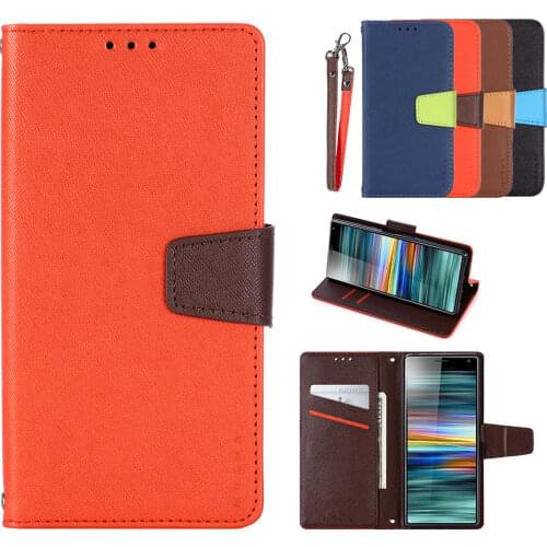 Luxury Leather Flip Phone Case for Sony Xperia 5 10 III 10 Plus L3 XZ1 L1 Coque Wallet Card Holder With Lanyard Shockproof Cover