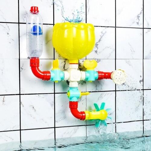 DIY Assembly Water Pipe Waterwheel Spraying Kids Bath Play Shower Bathtub Toy