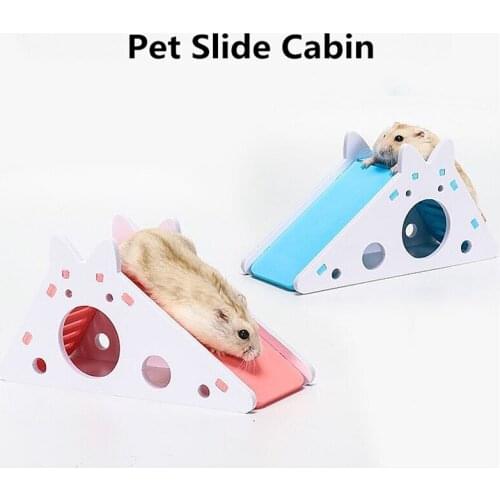 Hamster Hideout Cute Hamster Exercise Toy PVC Hamster House with Ladder Slide for Guinea Pig Hamster Accessories Hamster Cage