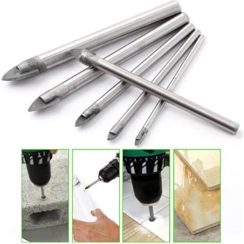 3/4/5/6/8/10mm 6pcs/Set Cemented Carbide Tool Drill Bit Glass Ceramic Brick Wall Hole Opening Efficient Power Tools Accessories