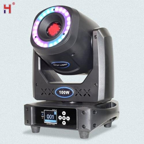 LED DJ Spot 100W Backlight RGB Lyre Gobo Projector MovingHead Light Rotating Prism Disco Effect For Party Show Wedding Nightclub