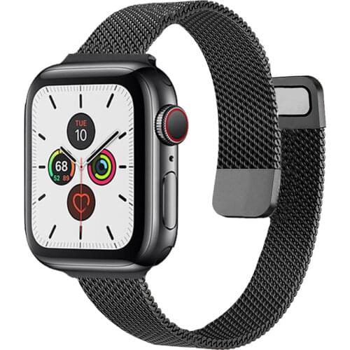 Magnetic Loop Slim Strap For Apple Watch Band For Iwatch Series 3 4 5 6 Se 44mm 42mm 40mm 38mm Metal Stainless Steel Bracelet