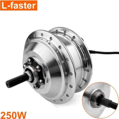 24V/36V/48V 250W Electric Bicycle Back Wheel Motor Hub Silver Color Brushless Motor Using Planetary Gear With Hall Sensor