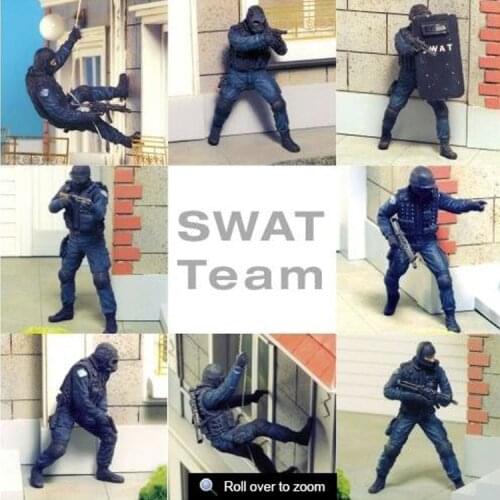 1/35 SWAT Team, 8 people, Resin Model Soldier GK, Modern military theme, Unassembled and unpainted kit