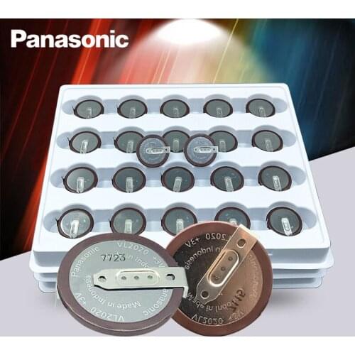 10pc Panasonic Original VL2020 3V 20mAh coin type rechargeable 180 degrees fillet lithium button cell battery
