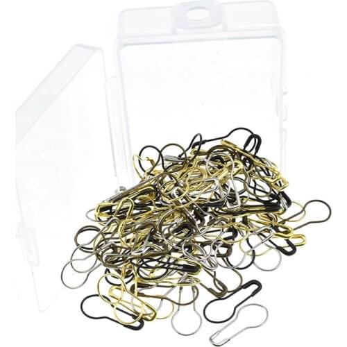 100pcs Metal Steeld Pear Shaped Pins DIY Needle Arts Craft Knitting Cross Stitch Markers Grooved Cable Stitch Holder Sewing Tool