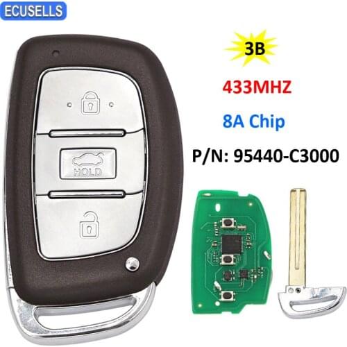 3 Button Smart Remote Car Key Fob Transmitter 433Mhz 8A Chip for Hyundai Sonata Since 2015 P/N: 95440-C3000
