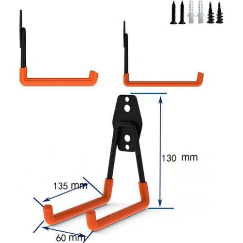 3Pcs Anti-slip Organizer Hooks Wall Mount Bicycle Hanger Hook Heavy Duty Metal Hook Garage Storage For Ladders Garden Tools