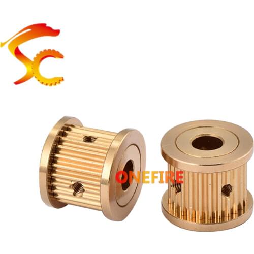 5pcs 2GT 25 tooth Brass GT2 25 teeth Timing Pulley Bore 6mm for belt width 10mm 2GT-25teeth Copper 2GT Pulley 25 teeth