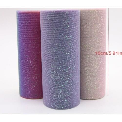 10yard 15cm Glitter Rainbow Tulle Roll Element Organza DIY Craft Tutu Skirt Baby Shower Birthday Wedding Decor Party Supplies