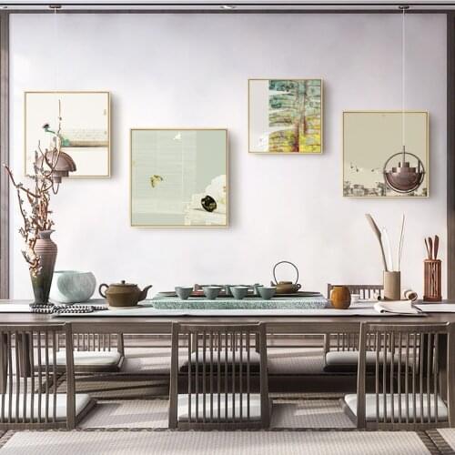 Chinese Style Abstraction Plant Leaves Bird Butterfly Crane Dragonfly Canvas Painting Wall Picture Poster Living Room Decoration