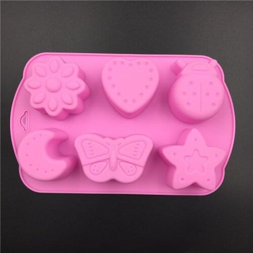 Non-stick Beetle Butterfly Moon Star Shape Silicone Cake Mold Fondant Cake Decorating Sugar Craft Baking Mold